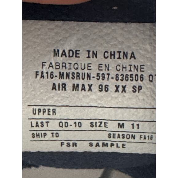 Size 11 Nike Air Max 96 FSR Sample bs899 - Picture 7 of 7